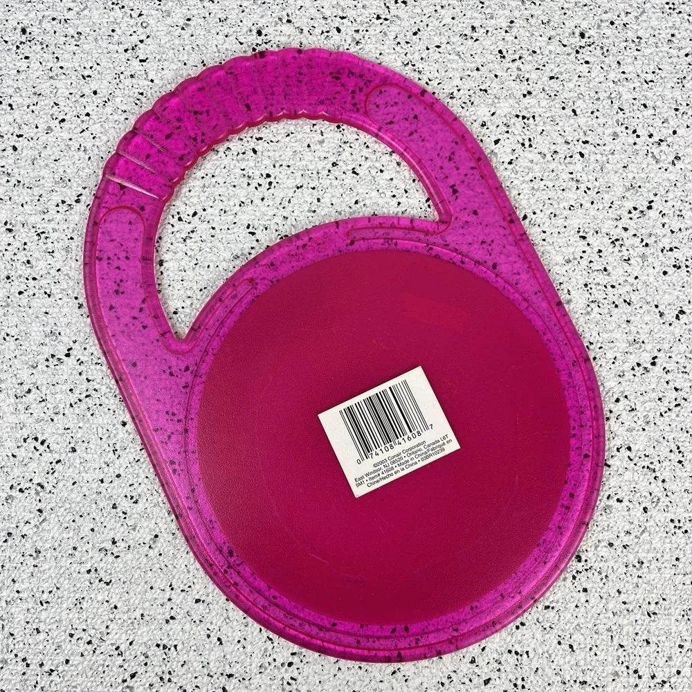 Vintage‎ Y2K Conair Hand Mirror Round Translucent Hot Pink Plastic 2003 11 x 7.5